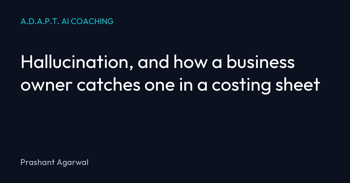 Hallucination, and how a business owner catches one in a costing sheet