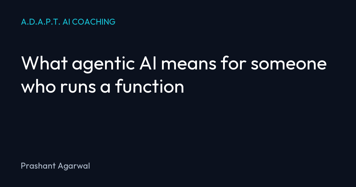 What agentic AI means for someone who runs a function