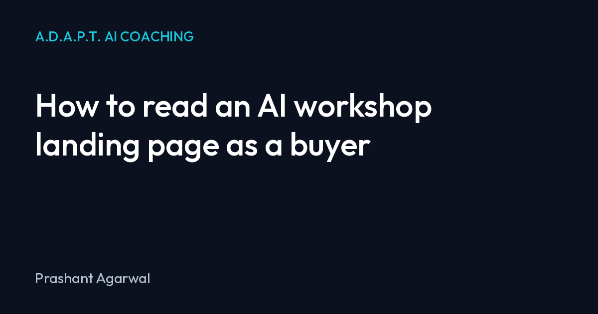 How to read an AI workshop landing page as a buyer