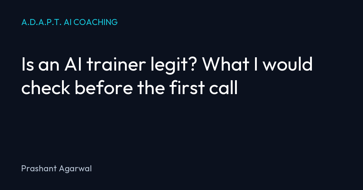 Is an AI trainer legit? What I would check before the first call
