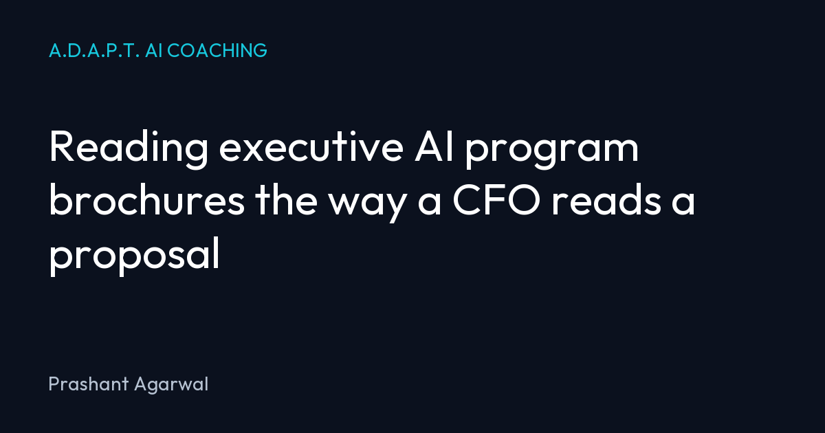 Reading executive AI program brochures the way a CFO reads a proposal